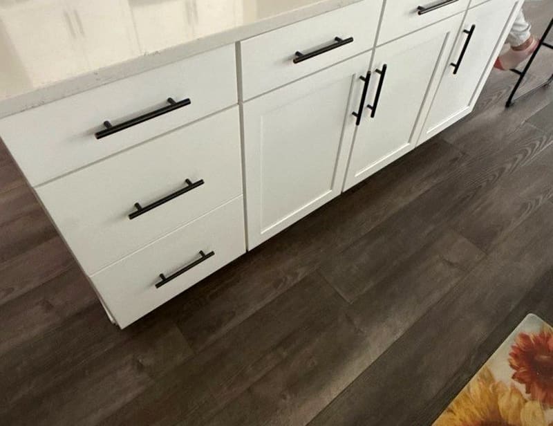 Kitchen cabinets refinished with a factory-smooth finish